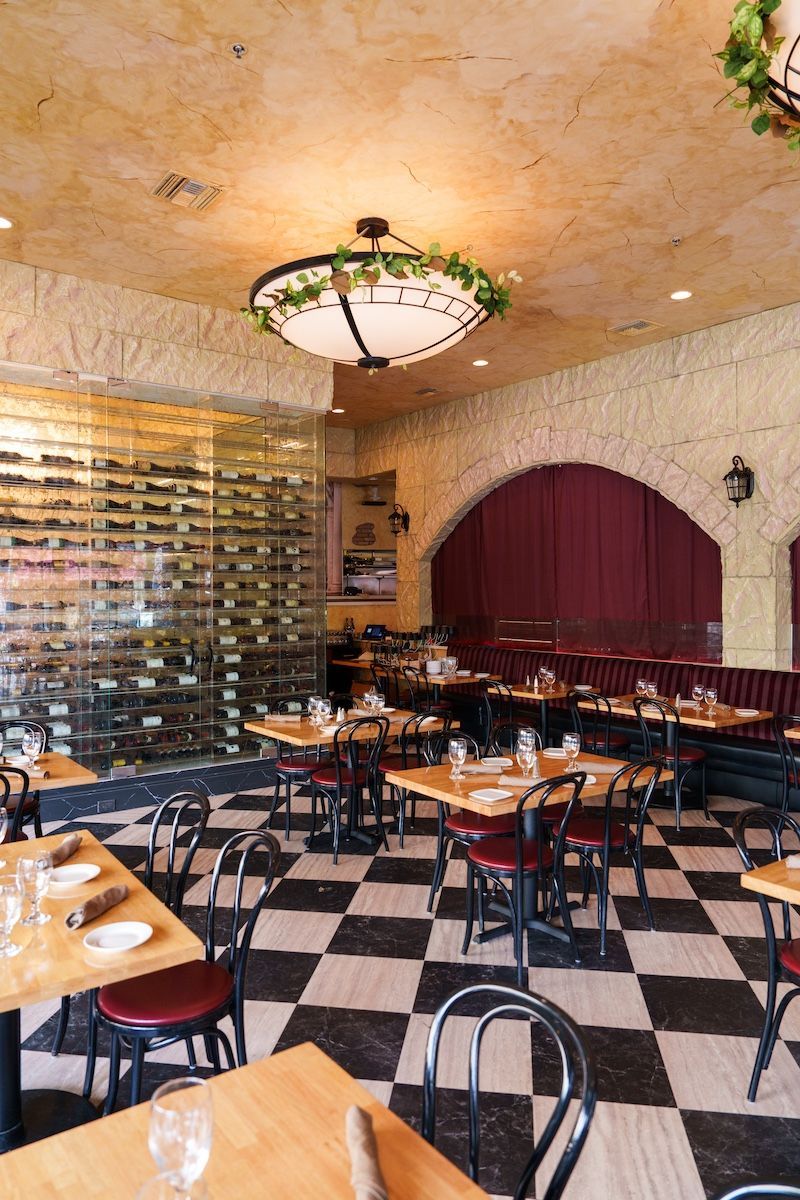 Interior dining room at Romanissimo in Gaslamp Quarter. 