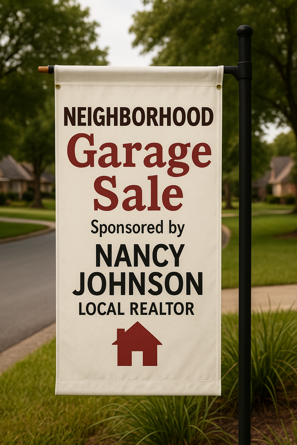 Neighborhood garage sale sponsored by nancy johnson local realtor