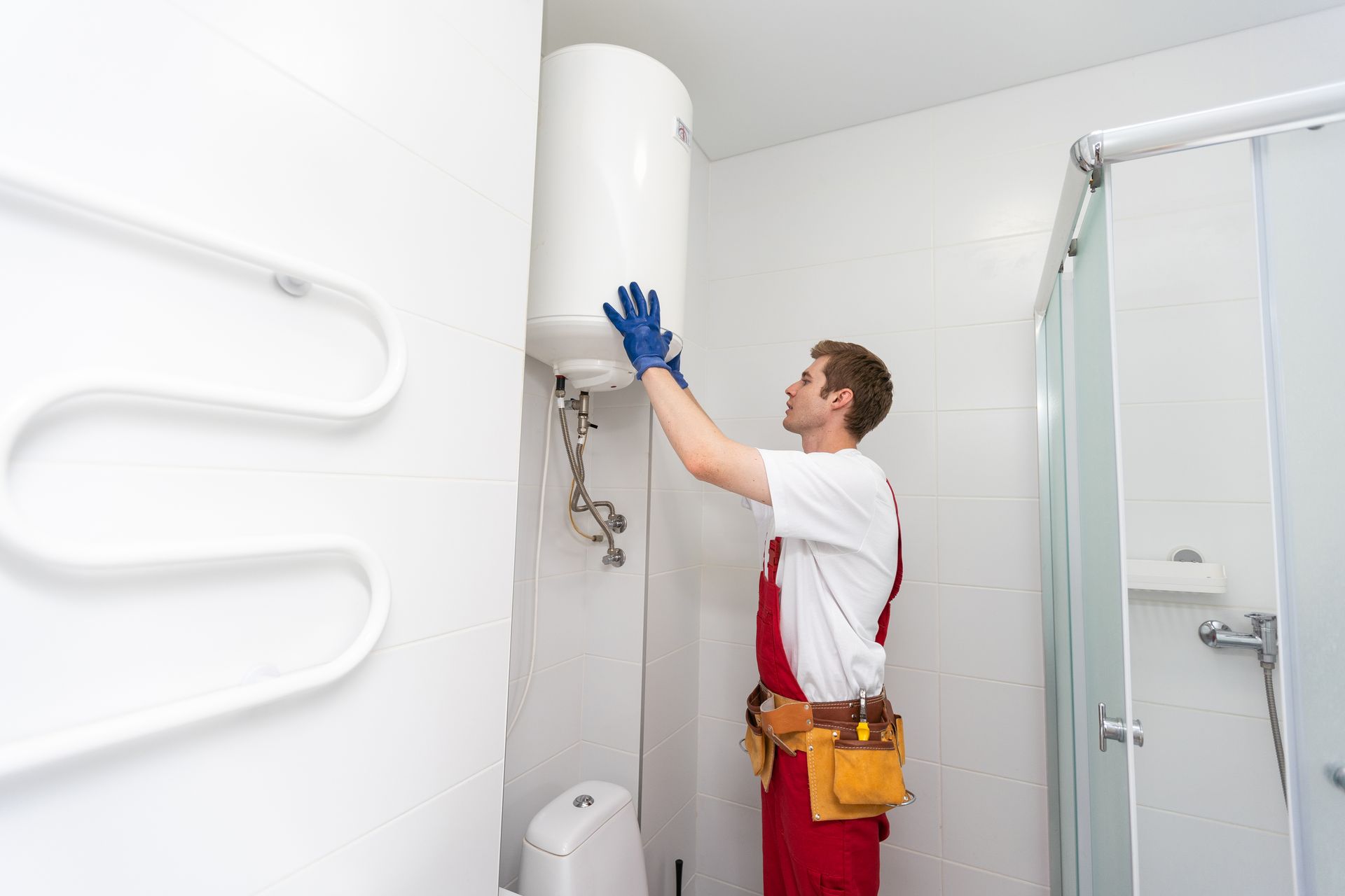 boiler inspection in bathroom 