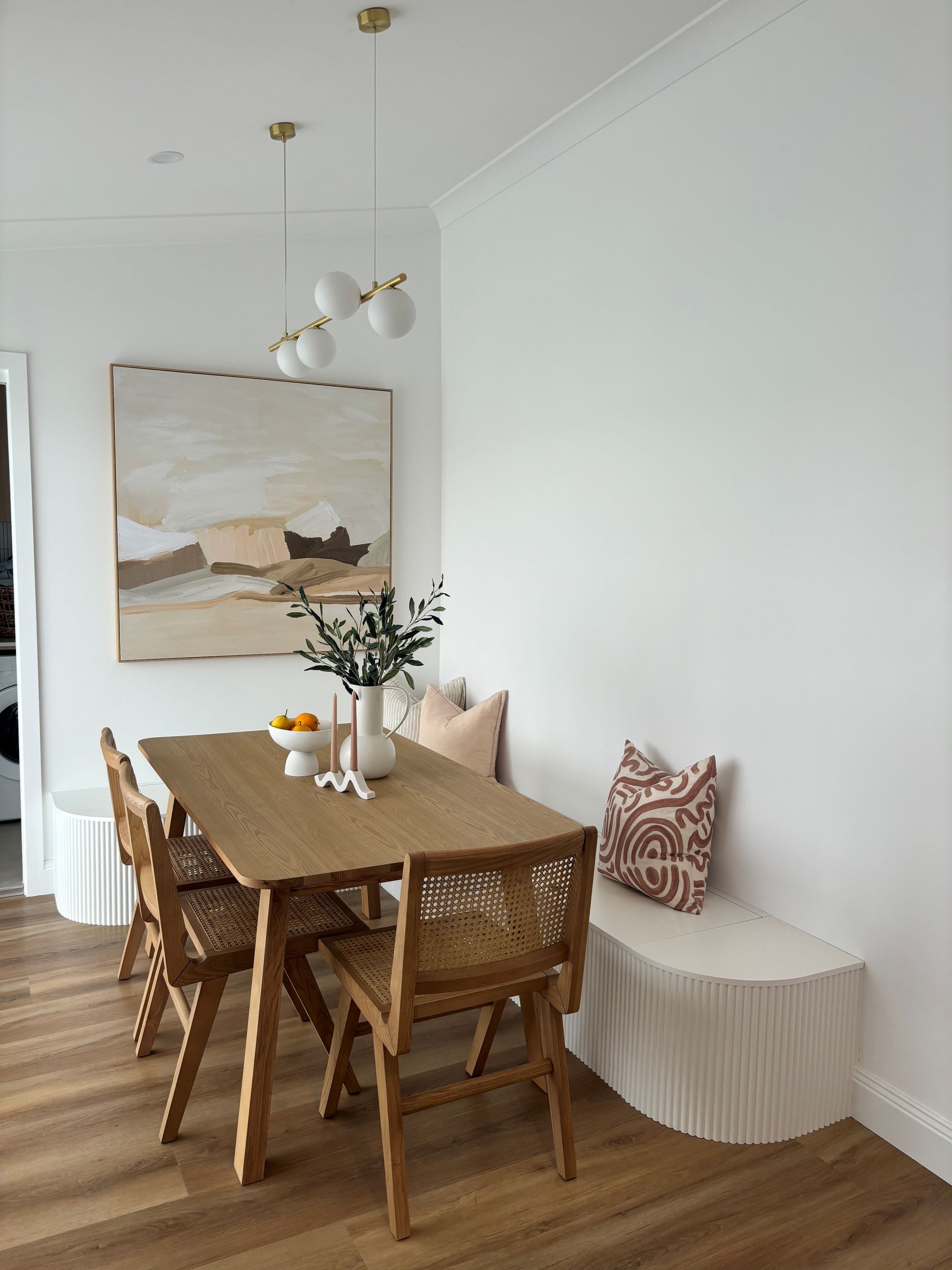 Brown table in dining area