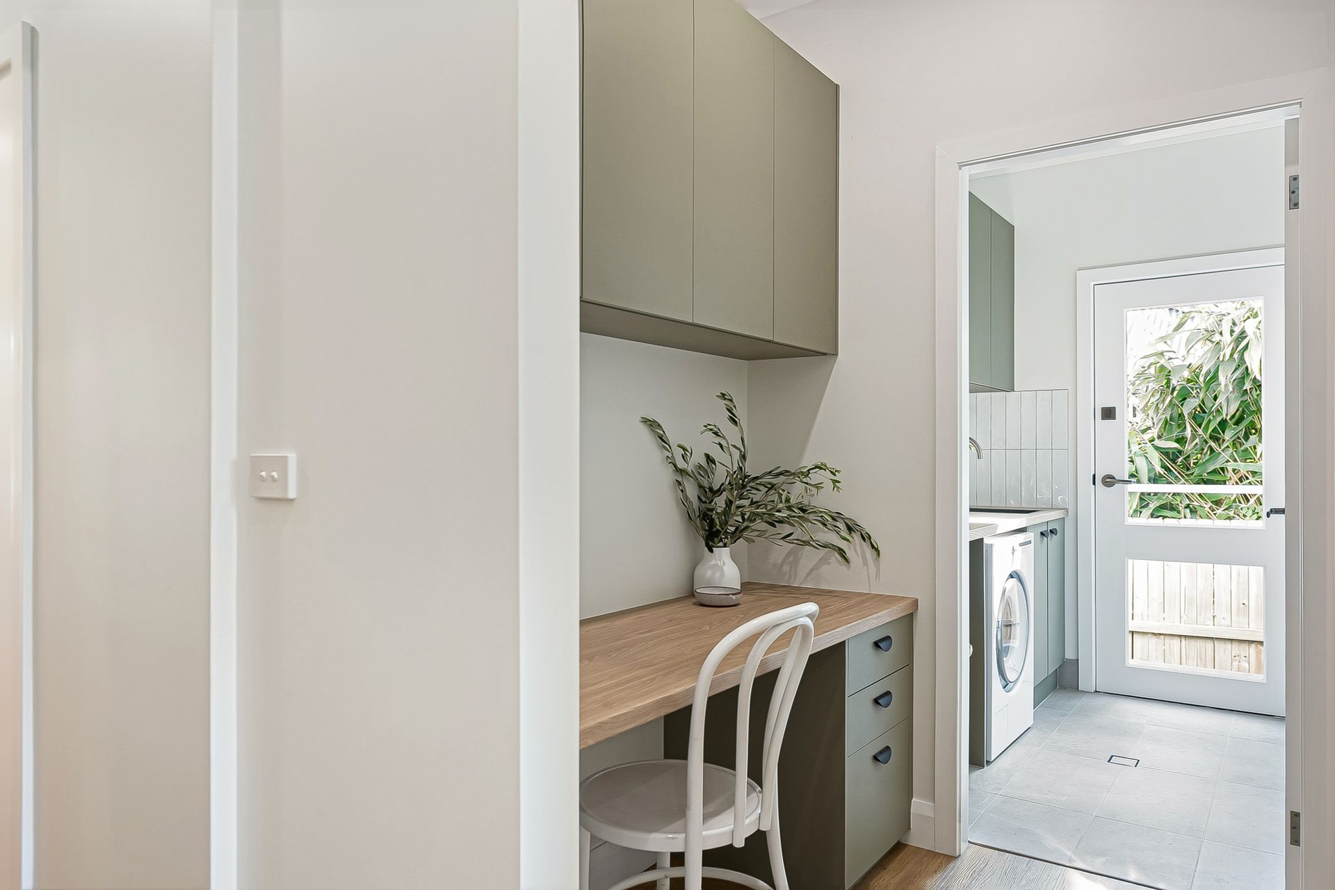 laundry and study area