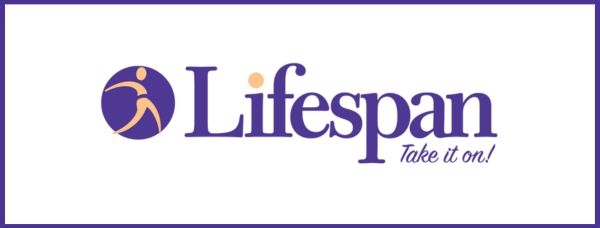 Purple Lifespan logo with tagline that says, Take it on!