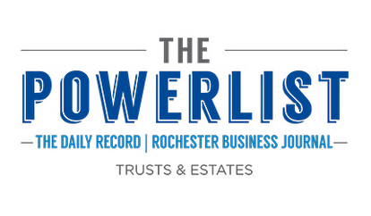 Rochester Business Journal Powerlist logo. Text includes