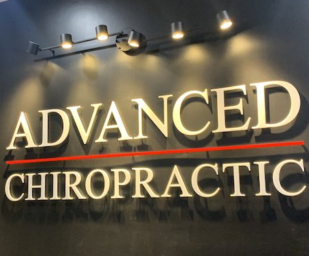 Advanced Chiropractic sign in lobby