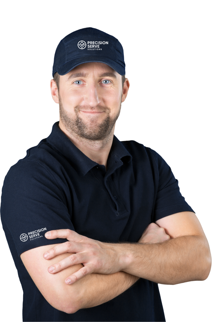 A man wearing a hat and a polo shirt with his arms crossed