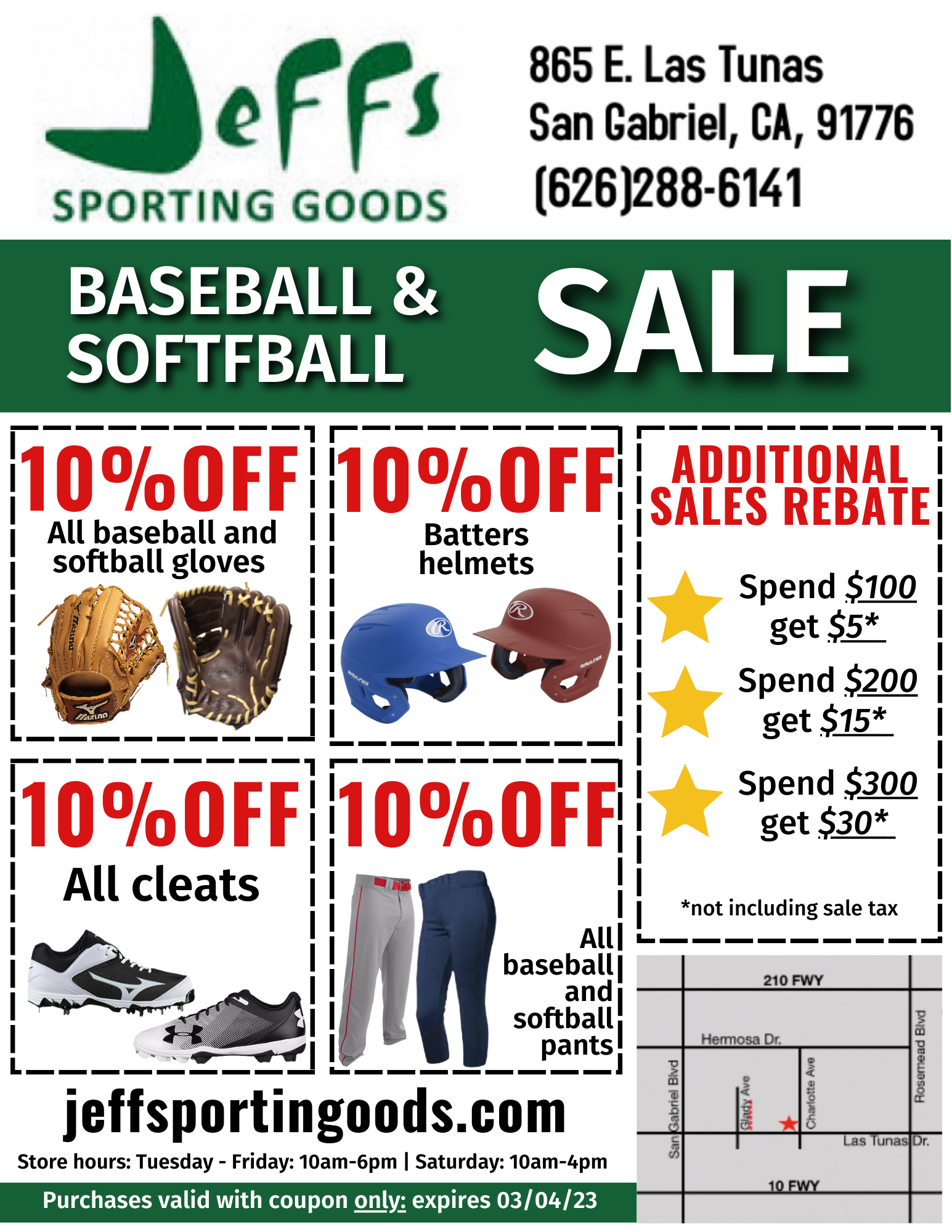Jeffs Sporting Goods Flyer — San Gabriel Valley, CA — Jeffs Sporting Goods
