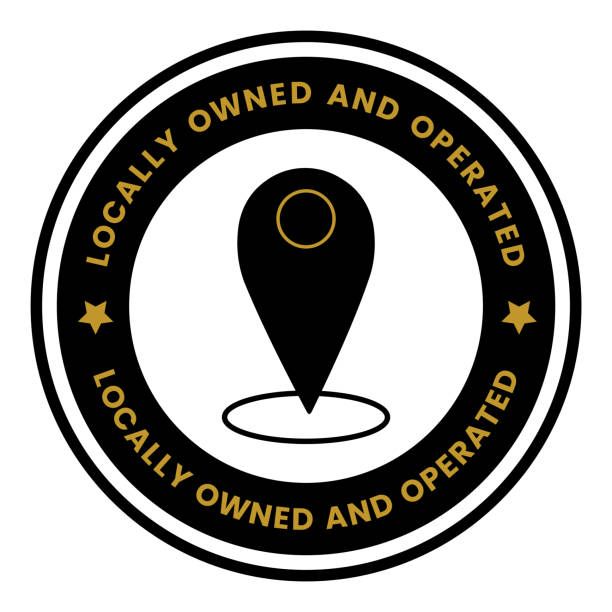 A black and gold logo that says locally owned and operated