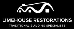 The logo for limehouse restorations is white on a black background.