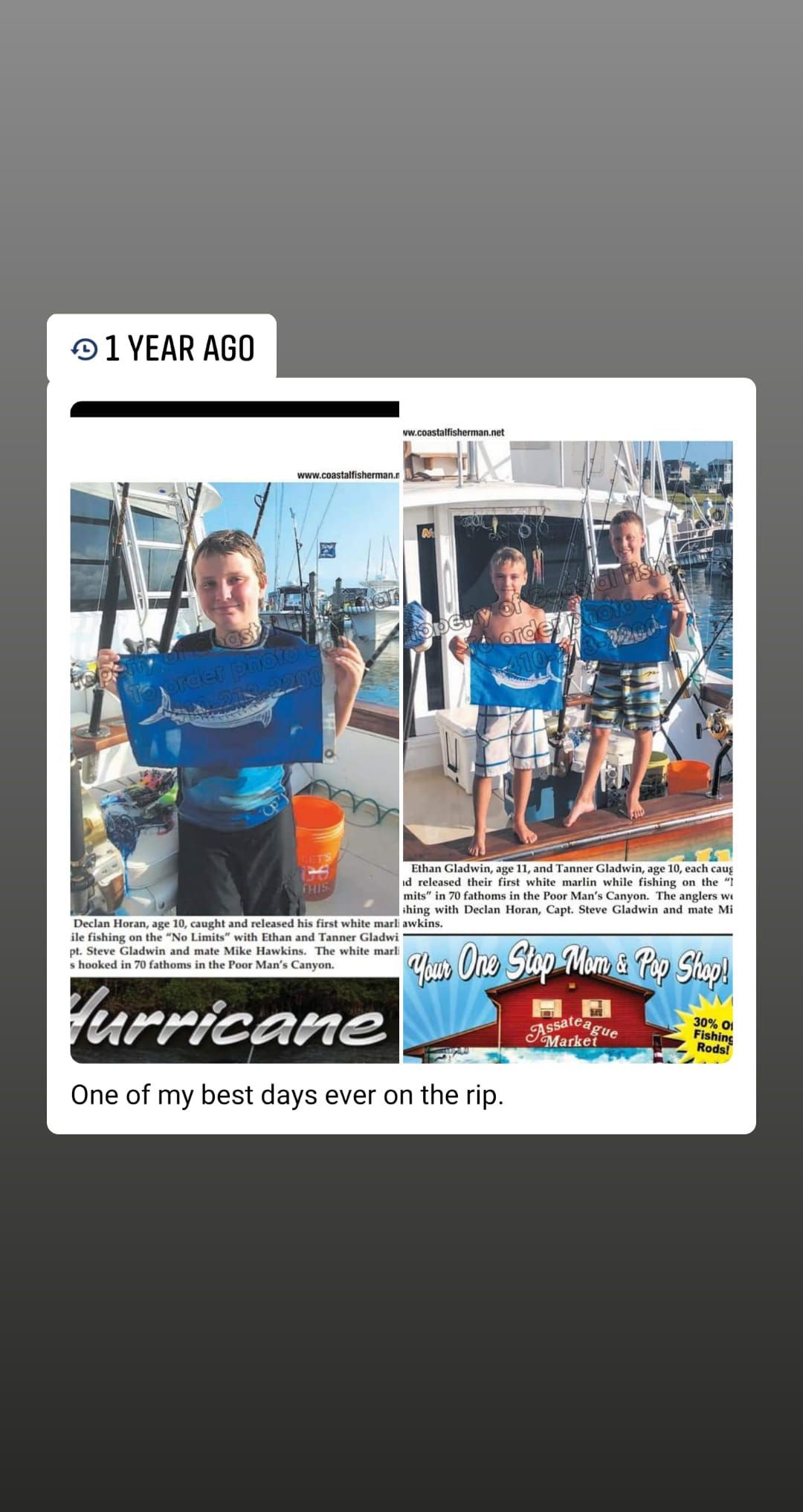 A couple of men holding up signs that say hurricane