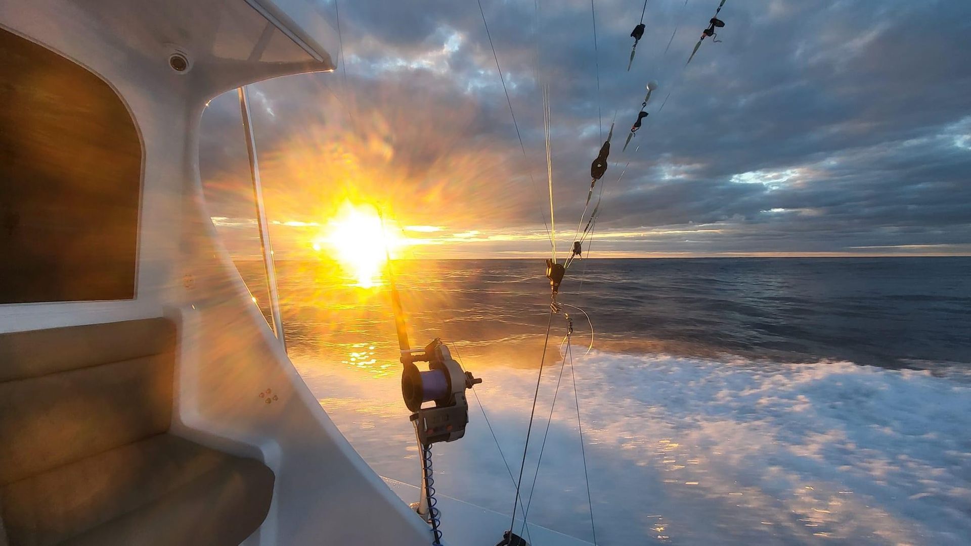 Sunrise over the ocean heading out for another fishing charter from Ocean City Inlet