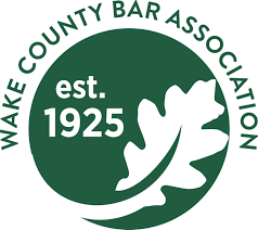 Wake County Bar Association logo: Green circle with white text and oak leaf.