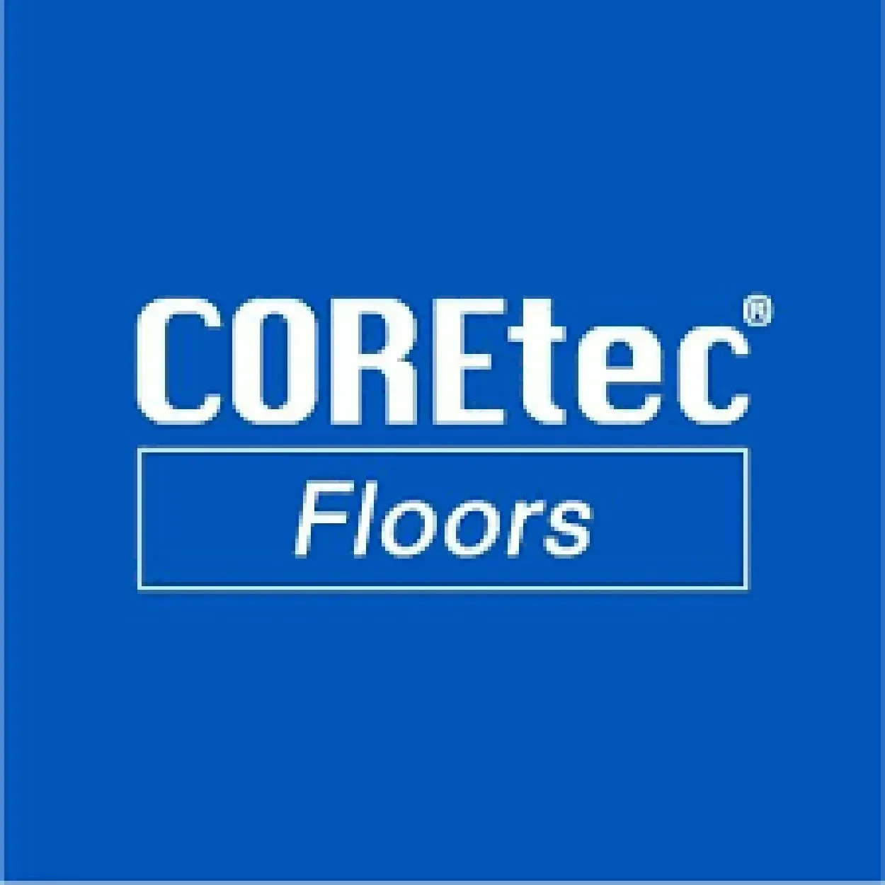The coretec floors logo is on a blue background.