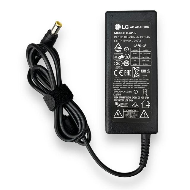 Cargador LG Punta Aguja 12v 3a 2a Para Monitor Cable Corriente de