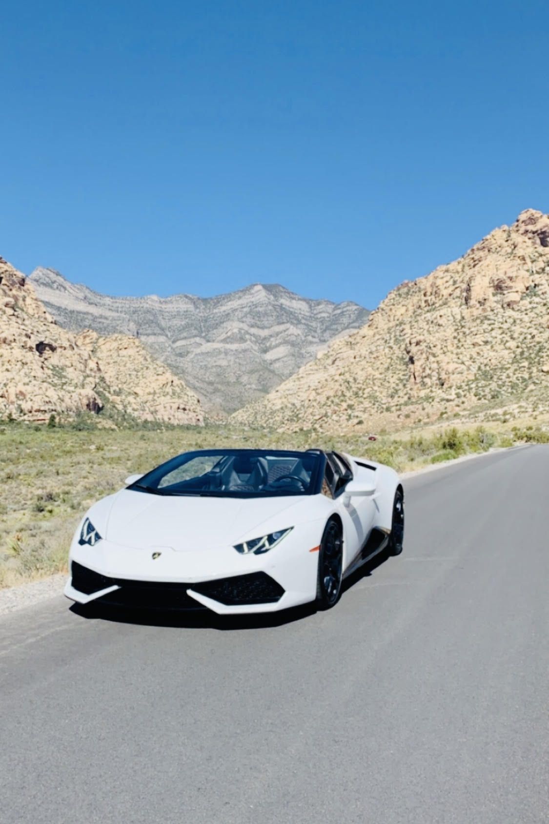 White Lamborghini in the desert