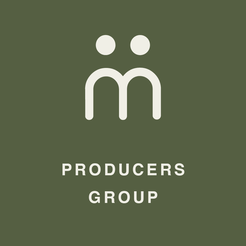 Logo for Producers Group: two circles above a stylized 