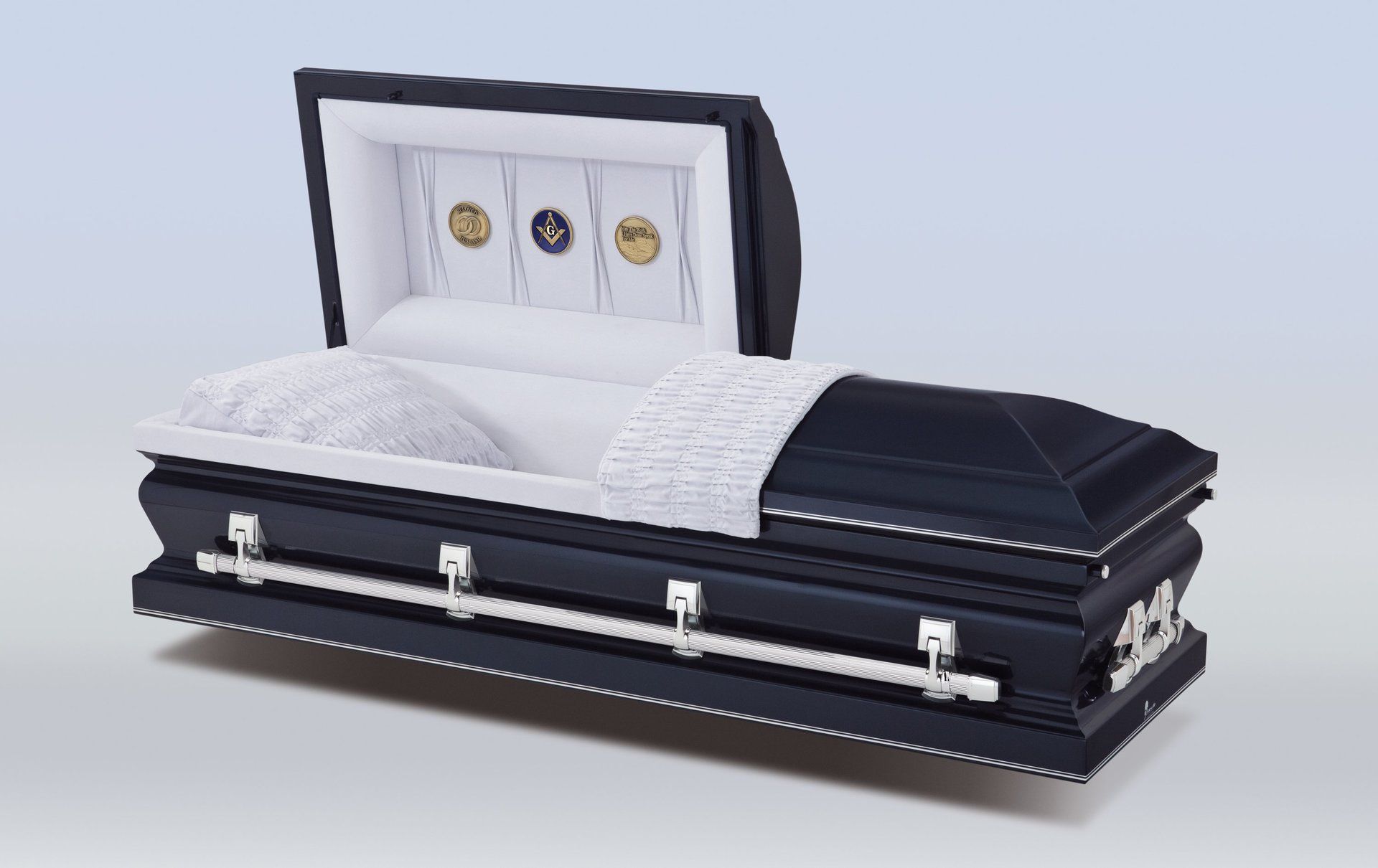 Neopolitan steel casket