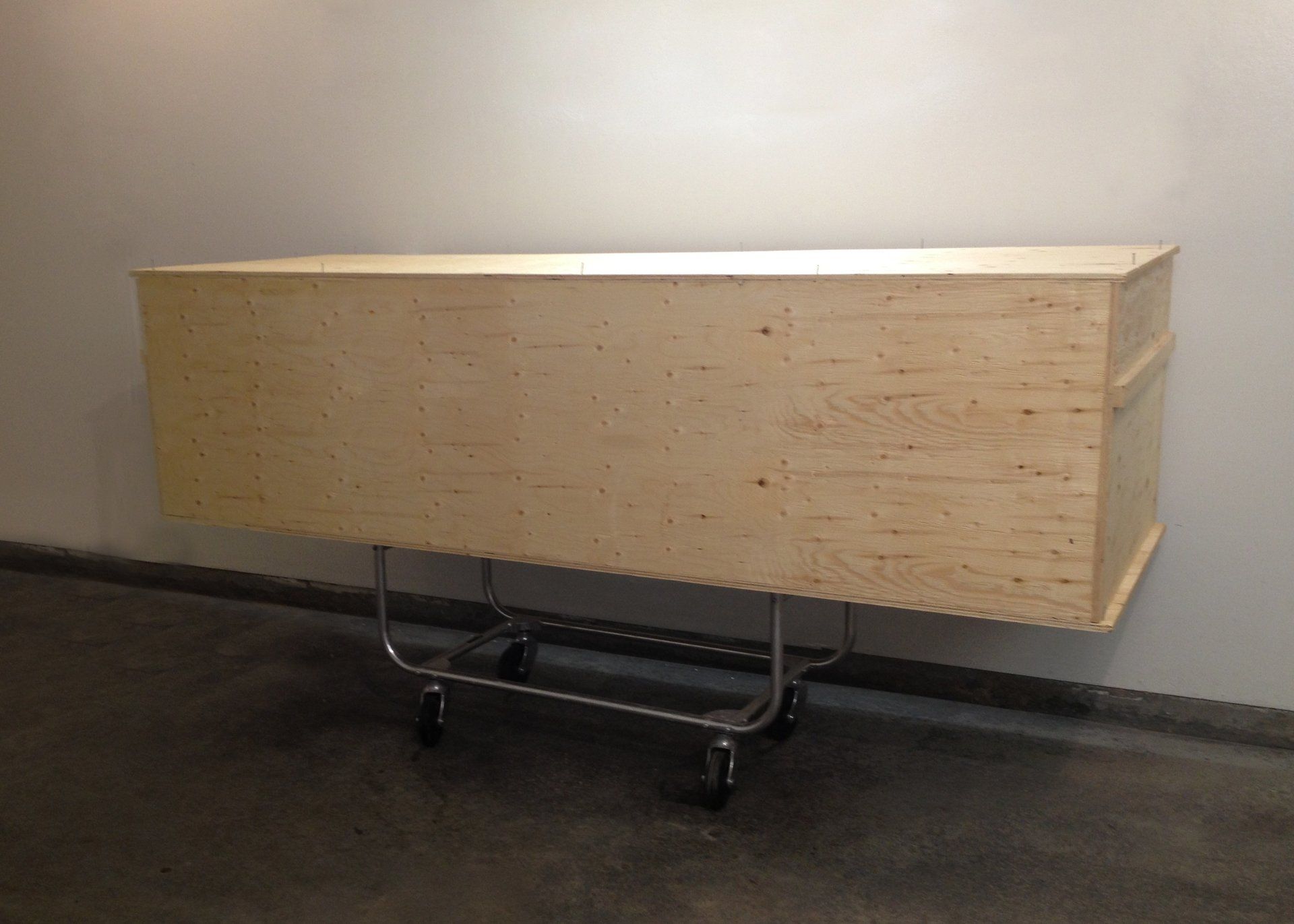 Wood outer vault for casket