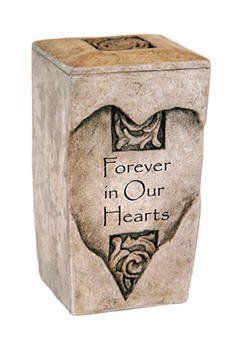 Square keepsake urn with heart engraved