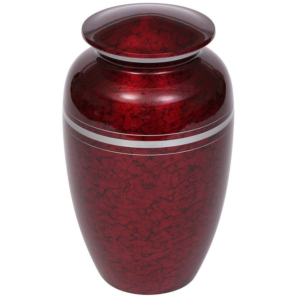 Marbleized urn in red
