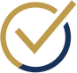 A blue check mark in a circle on a white background.