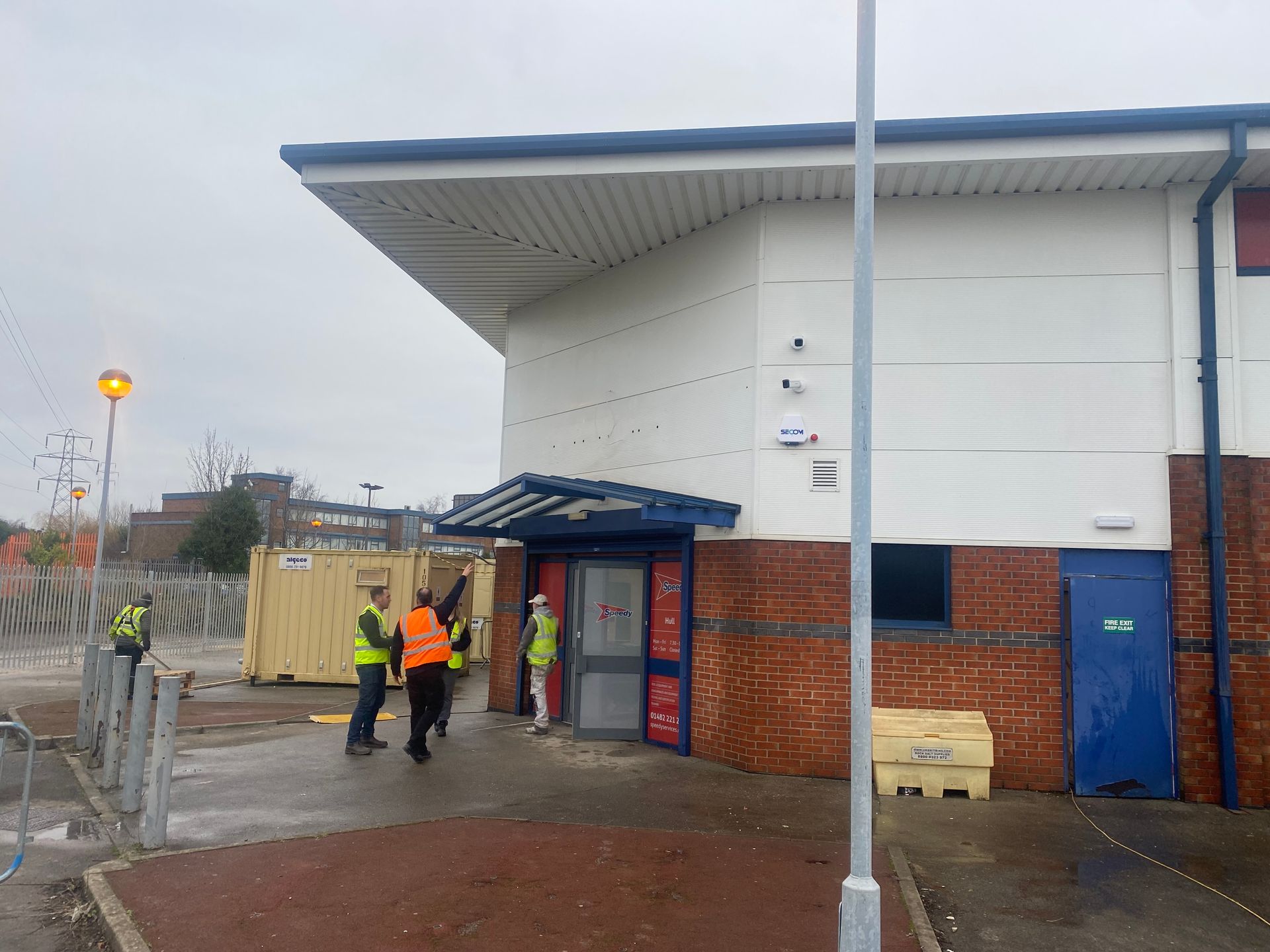 Commercial building cladding cleaning.
