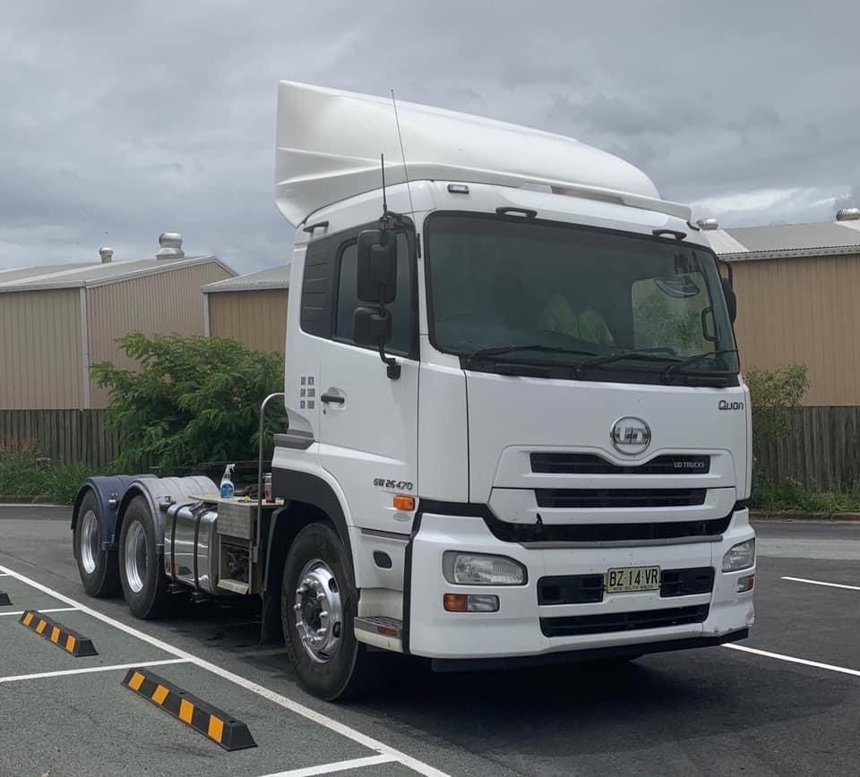 A White Truck Is Parked in A Parking Lot — White's Truck & Machinery Hire in Bouldercombe, QLD