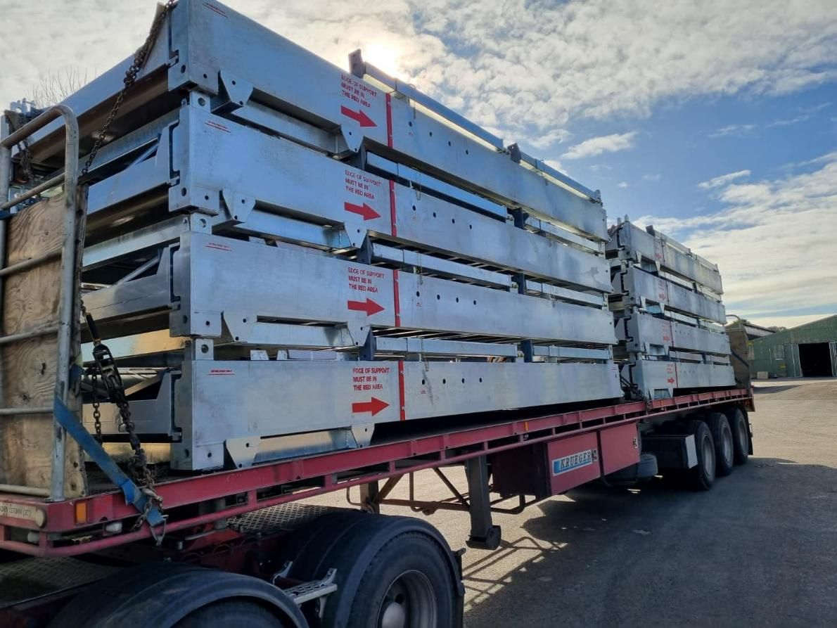 A Semi Truck with A Bunch of Boxes on It — White's Truck & Machinery Hire in Bouldercombe, QLD