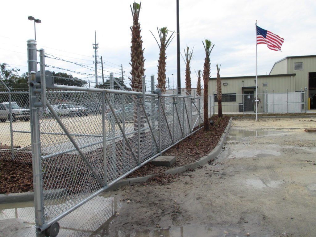 Chain Link Cantilever Gate — Jacksonville, FL — Newsom Fence