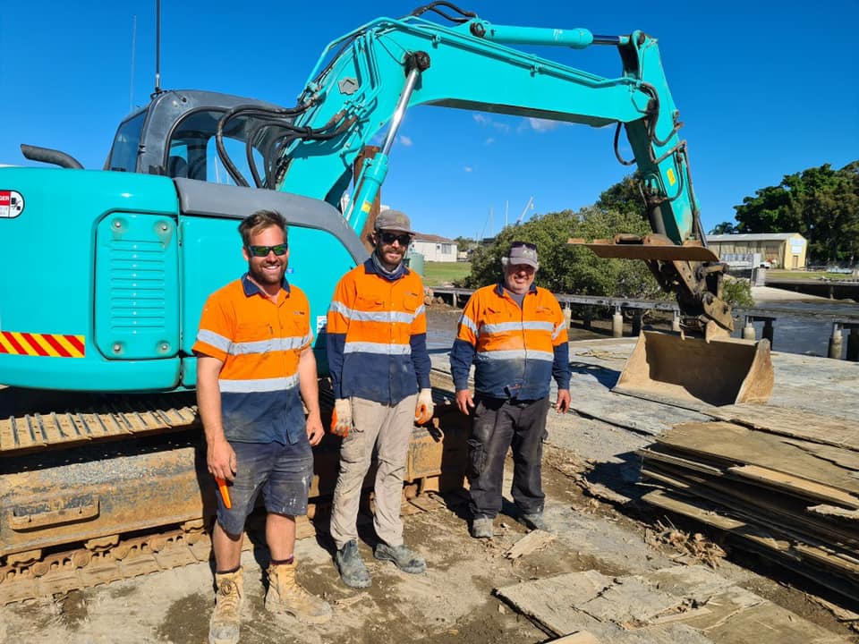 Workers at the Construction Area — M&J Marine Services in Medowie, NSW