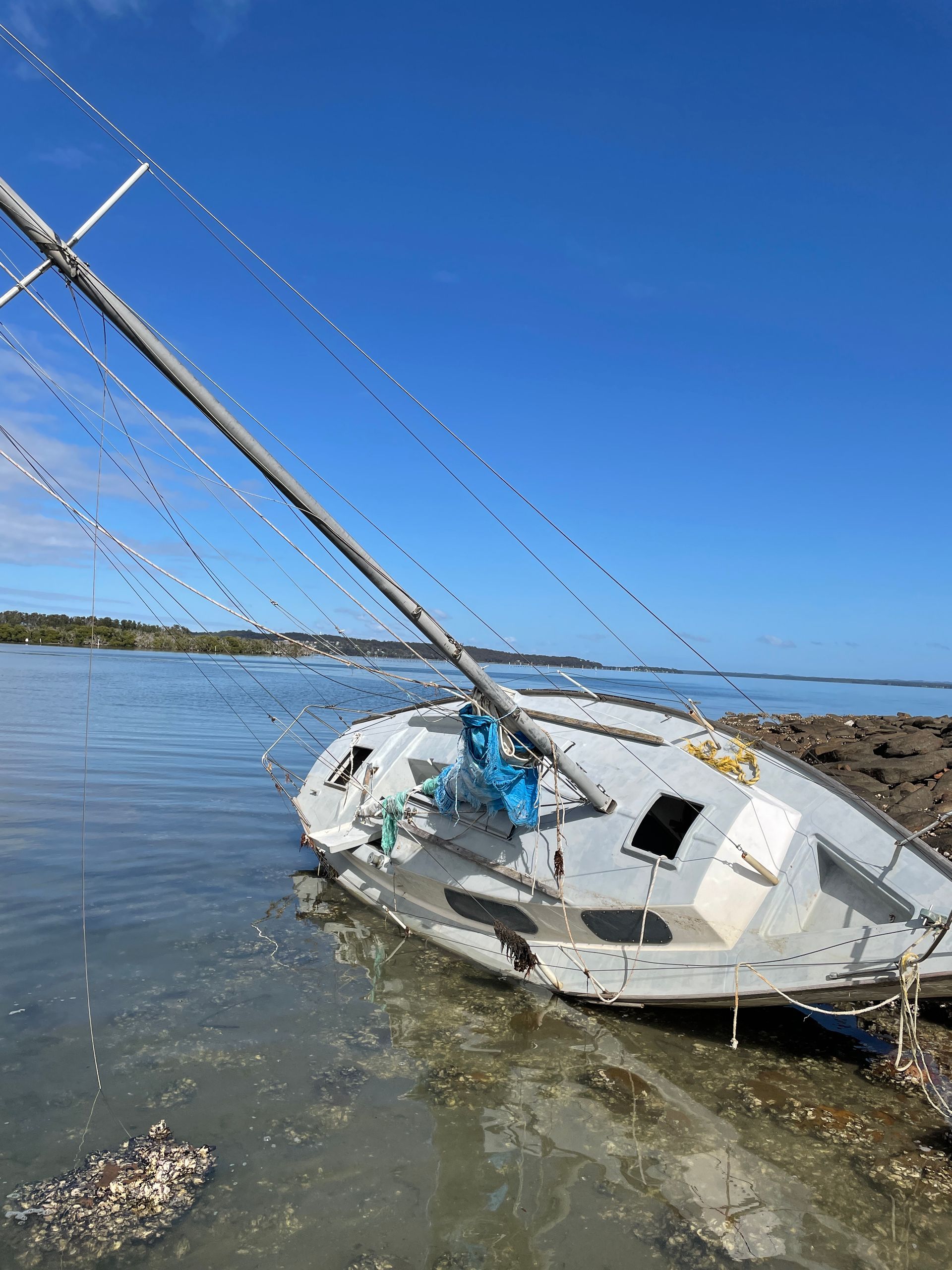 Two Men On A Floating House — Salvaging in Port Stephens, NSW