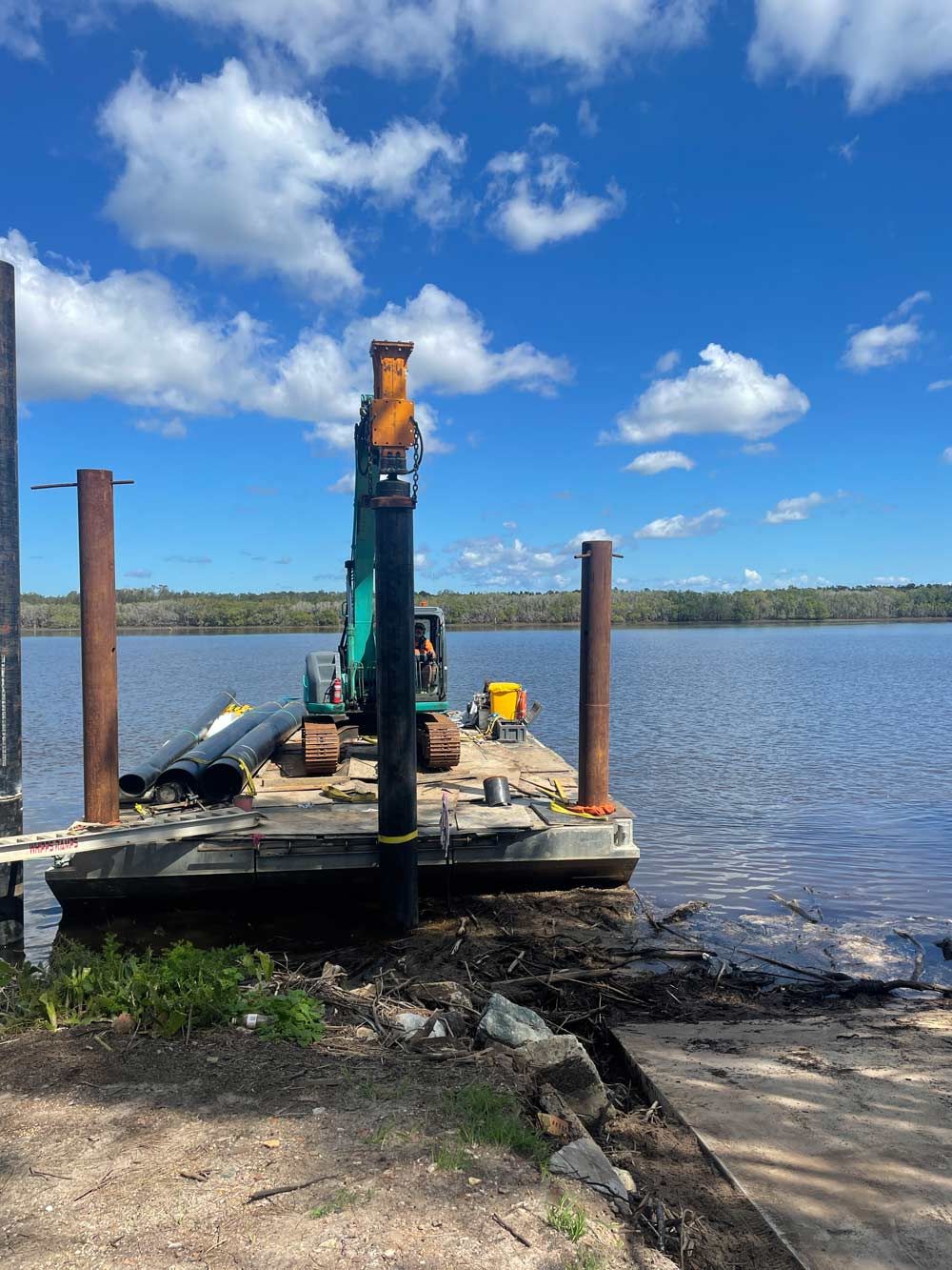 Pile Driving — Salvaging in Port Stephens, NSW