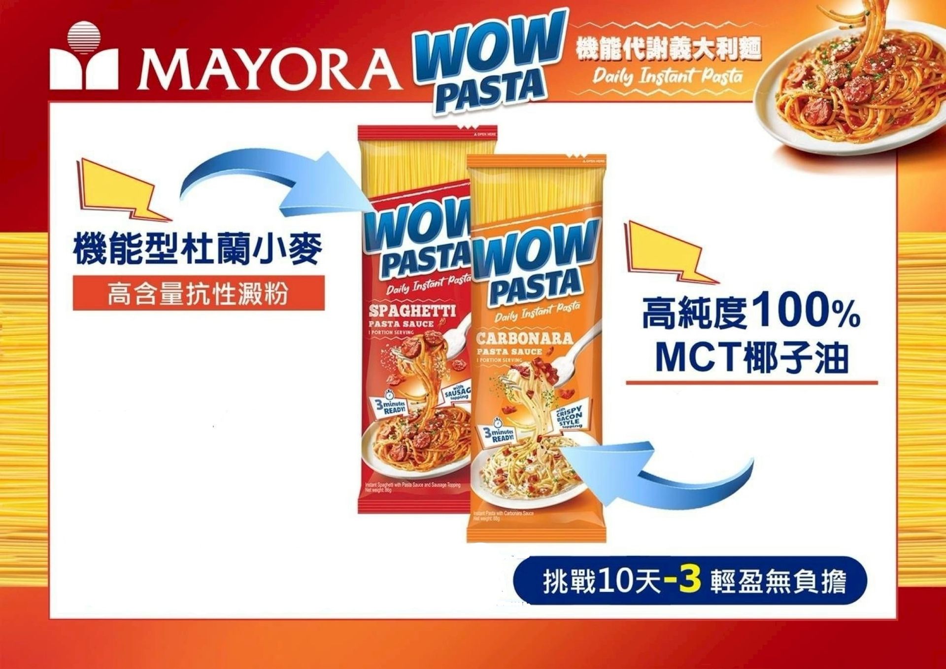【全家取貨付款】Wow Pasta奶油培根風味義大利麵10包+波隆那番茄肉醬風味義大利麵10包 (僅適用全家取貨付款,一單最多2組以免超重)