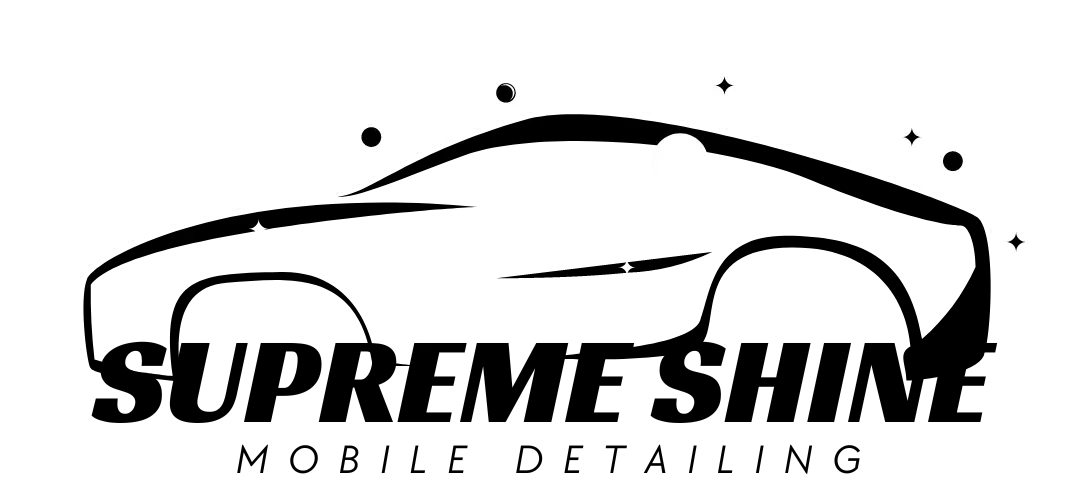 SupremeShine Mobile Detailing logo with a stylized car silhouette and black text