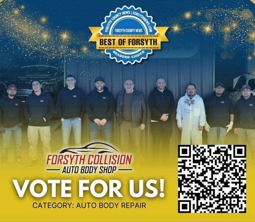 A poster for forsyth collision auto body shop