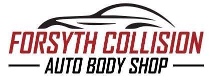 the logo for forsyth collision auto body shop