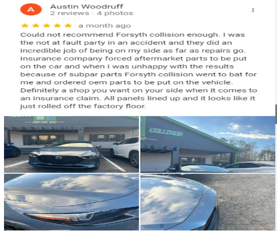 austin woodruff wrote a review about forsyth collision enough