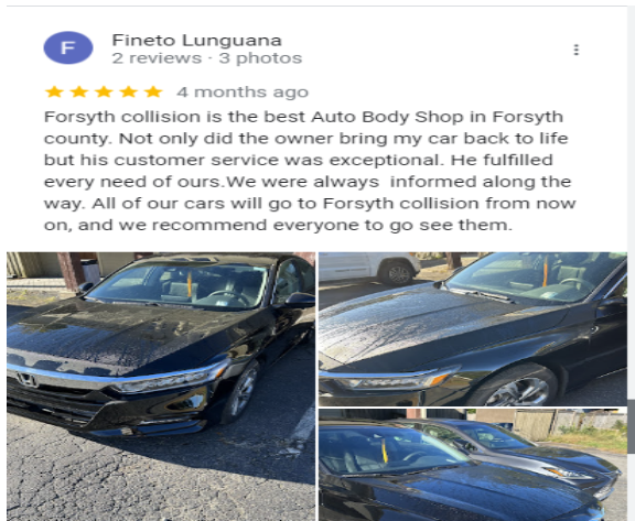 a forsyth collision is the best auto body shop in forsyth county