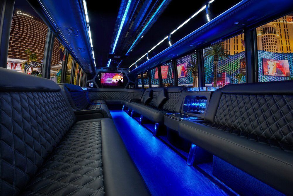 small party bus rental interior