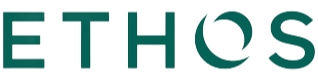 Dark green logo with the text