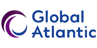 Global Atlantic logo featuring a stylized purple and blue crescent icon next to the company name in blue text.