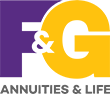 The F&G Annuities & Life logo with a purple letter F and an orange letter G, featuring an ampersand in between.