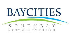 BayCities South Bay Church logo with blue and green arcs.