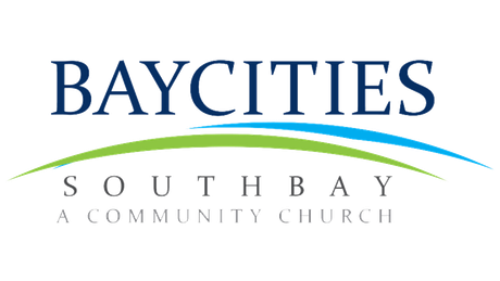 BayCities South Bay Church logo with blue and green arcs.