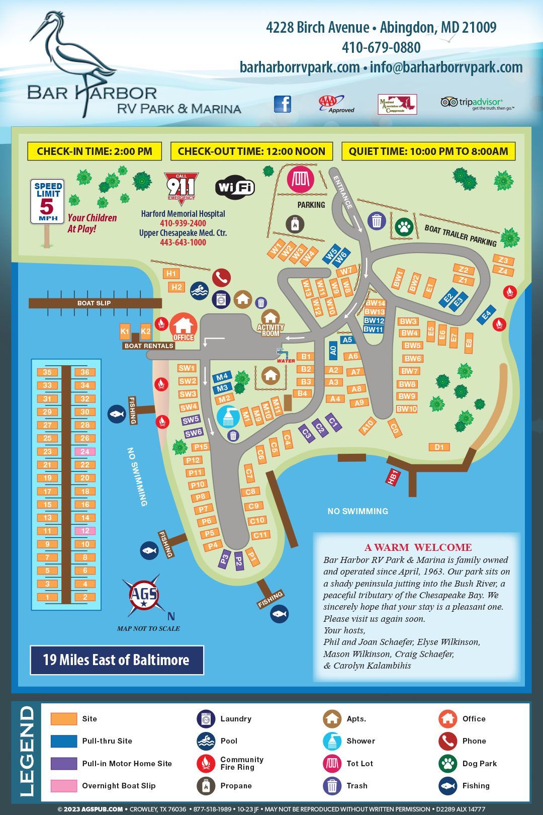 Bar Harbor RV Park & Marina Site Map