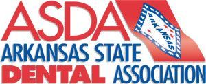 ASDA Arkansas State Dental Association logo with state flag.