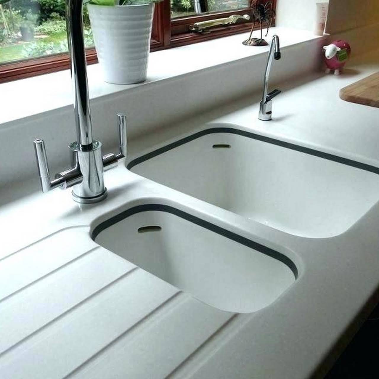 Solid surface kitchen sink picture