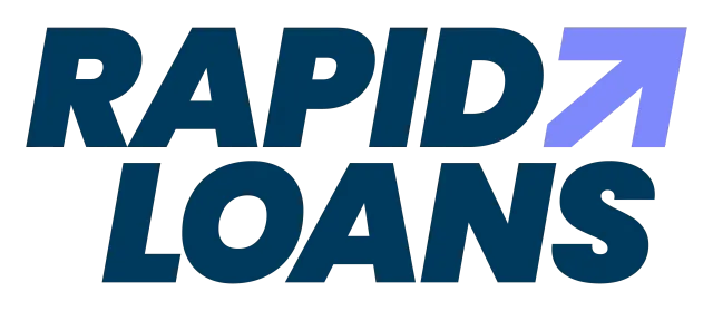 Rapid Loans logo in dark blue and purple with an upward arrow