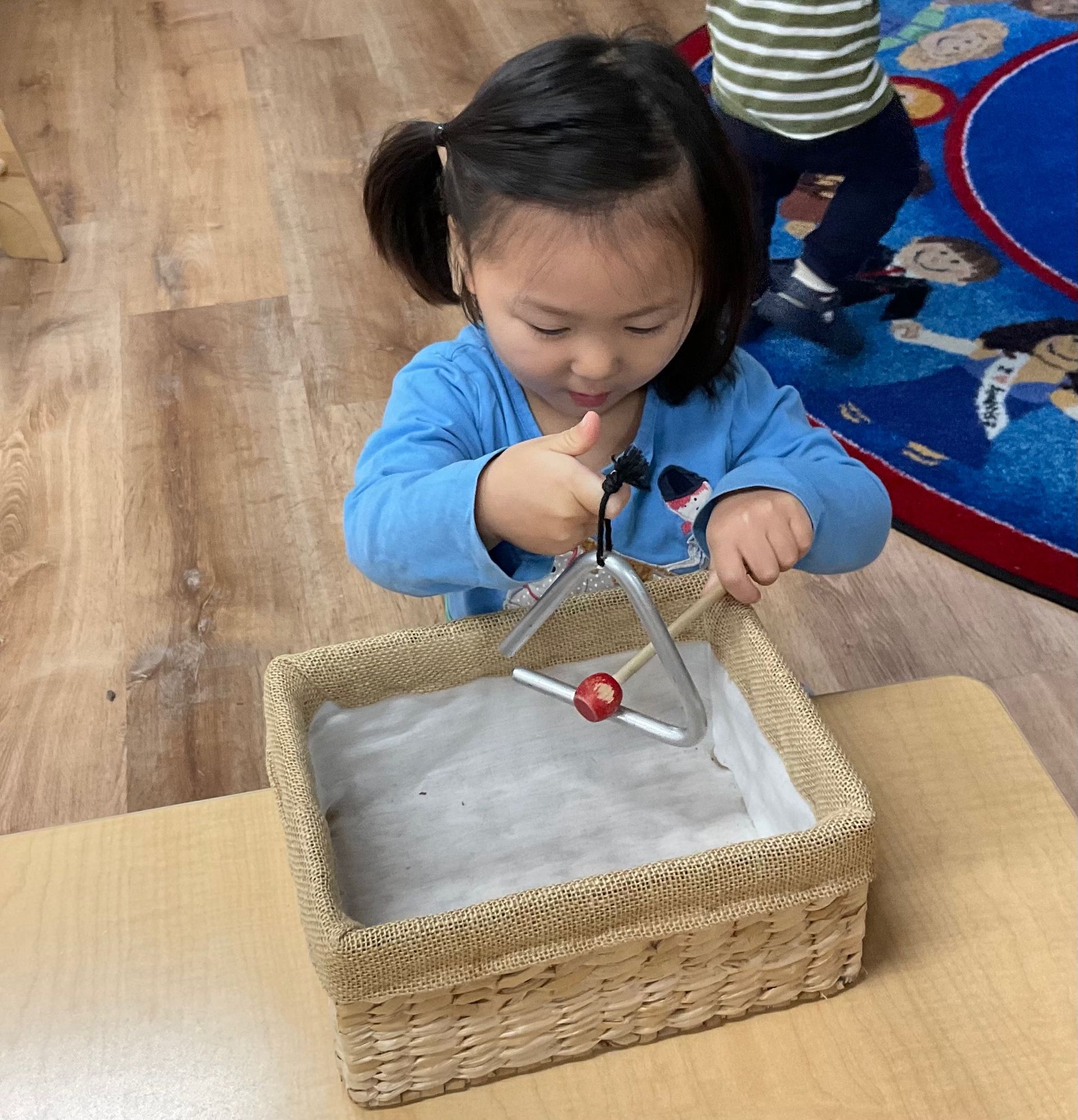 Montessori child working in the classroom