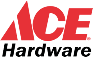 A red and black ace hardware logo on a white background