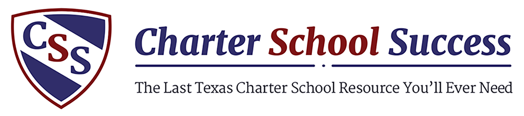 A logo for charter school success with a shield on it